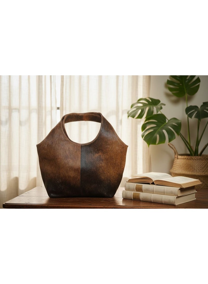 Genuine Leather Women’s Bag with Animal Print – Modern Design